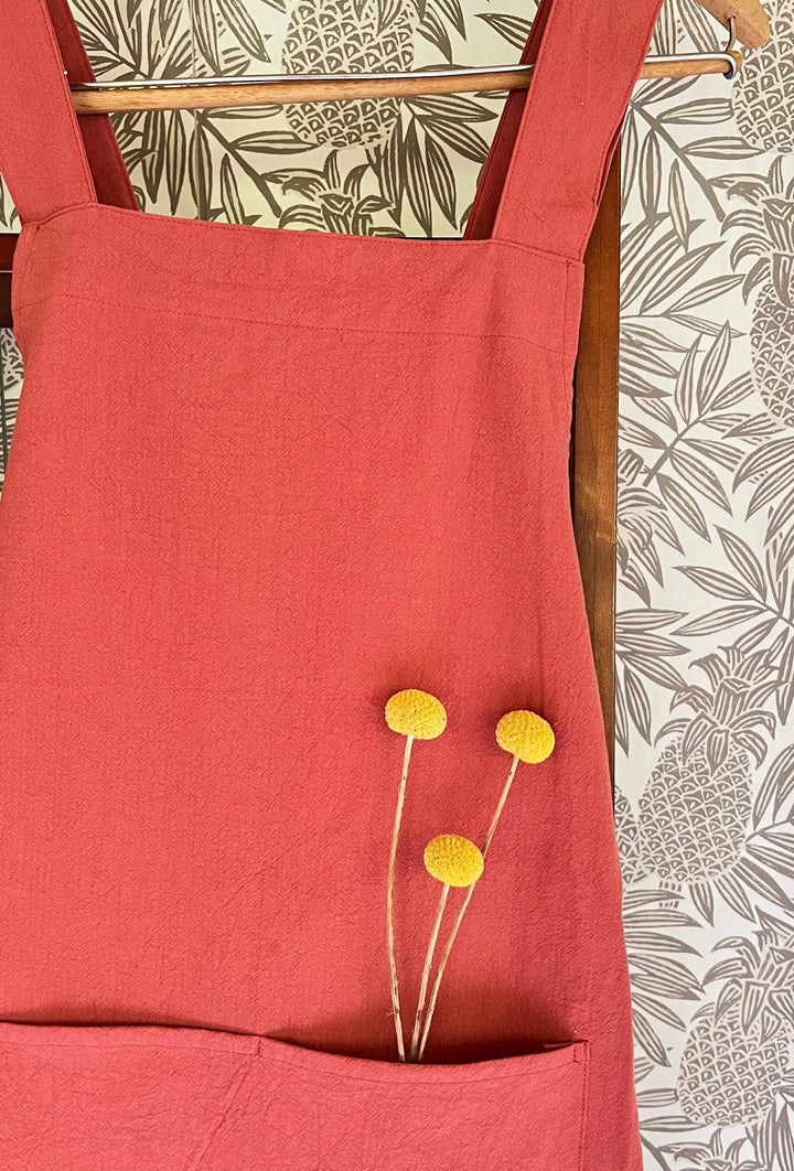 Cross Back Apron: Peacock Blue - Pretty by Her - handmade locally in Cambridge, Ontario