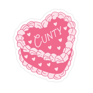 Cunty Heart Cake Sticker - Pretty by Her - handmade locally in Cambridge, Ontario