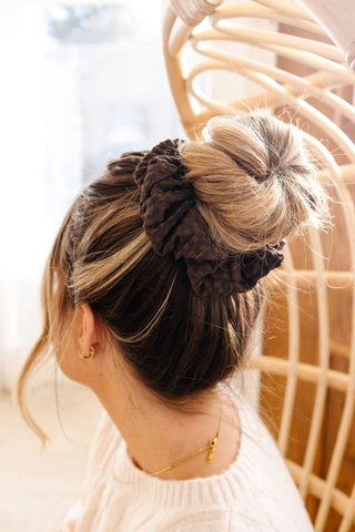 Espresso Jumbo Scrunchie - Pretty by Her- handmade locally in Cambridge, Ontario