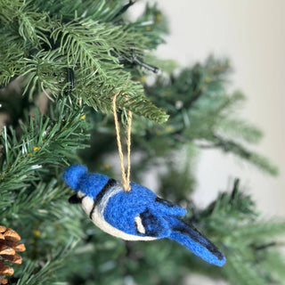 Felt Ornament - Needle Felted Blue Jay - Pretty by Her - handmade locally in Cambridge, Ontario