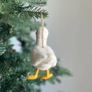 Felt Ornament - White Duck - Pretty by Her - handmade locally in Cambridge, Ontario