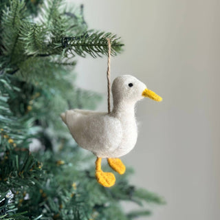 Felt Ornament - White Duck - Pretty by Her - handmade locally in Cambridge, Ontario