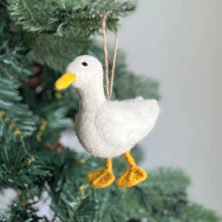 Felt Ornament - White Duck - Pretty by Her - handmade locally in Cambridge, Ontario