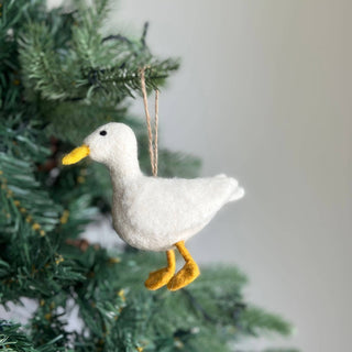 Felt Ornament - White Duck - Pretty by Her - handmade locally in Cambridge, Ontario
