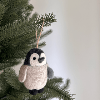 Felt Penguin Christmas Ornament - Pretty by Her - handmade locally in Cambridge, Ontario