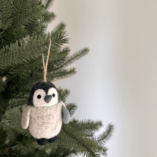 Felt Penguin Christmas Ornament - Pretty by Her - handmade locally in Cambridge, Ontario