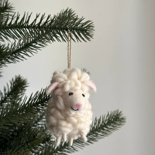 Felt Sheep Ornament : White - Pretty by Her - handmade locally in Cambridge, Ontario