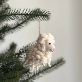 Felt Sheep Ornament : White - Pretty by Her - handmade locally in Cambridge, Ontario