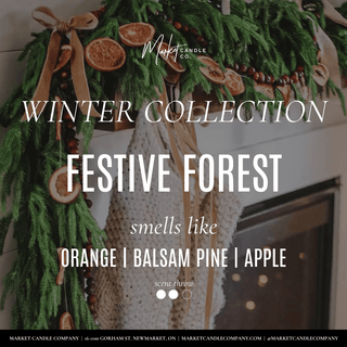 FESTIVE FOREST SOY CANDLE: 8 oz Single Wick - Pretty by Her- handmade locally in Cambridge, Ontario