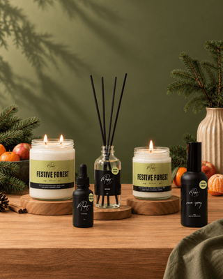 FESTIVE FOREST SOY CANDLE: 8 oz Single Wick - Pretty by Her- handmade locally in Cambridge, Ontario
