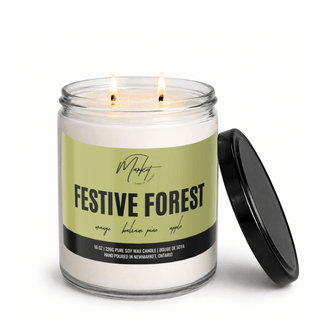 FESTIVE FOREST SOY CANDLE: 8 oz Single Wick - Pretty by Her- handmade locally in Cambridge, Ontario