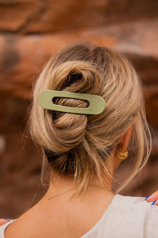 Flat Matte Claw Clip: OLIVE - Pretty by Her- handmade locally in Cambridge, Ontario