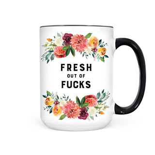 FRESH OUT OF FUCKS MUG - Pretty by Her - handmade locally in Cambridge, Ontario