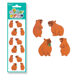Glossy Capybara Stickers Sheet Vintage Inspired - Pretty by Her- handmade locally in Cambridge, Ontario
