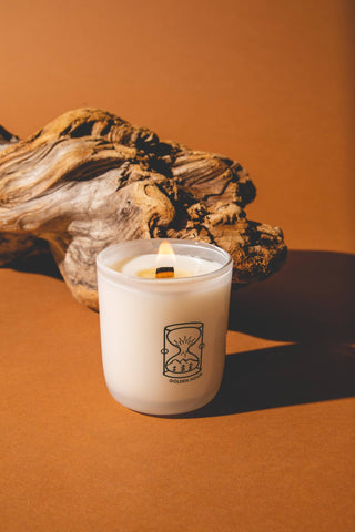 Golden Hour - Cashmere, Cedarwood Coconut Soy 8oz Candle - Pretty by Her- handmade locally in Cambridge, Ontario