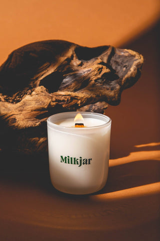 Golden Hour - Cashmere, Cedarwood Coconut Soy 8oz Candle - Pretty by Her- handmade locally in Cambridge, Ontario