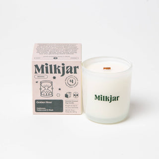 Golden Hour - Cashmere, Cedarwood Coconut Soy 8oz Candle - Pretty by Her- handmade locally in Cambridge, Ontario