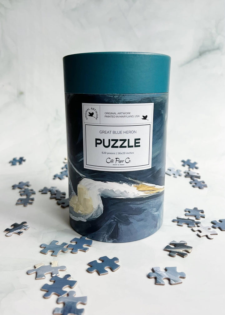 Great Blue Heron Puzzle - Pretty by Her - handmade locally in Cambridge, Ontario