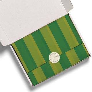 Green Stripes tissue paper: 5 Sheets - Pretty by Her- handmade locally in Cambridge, Ontario