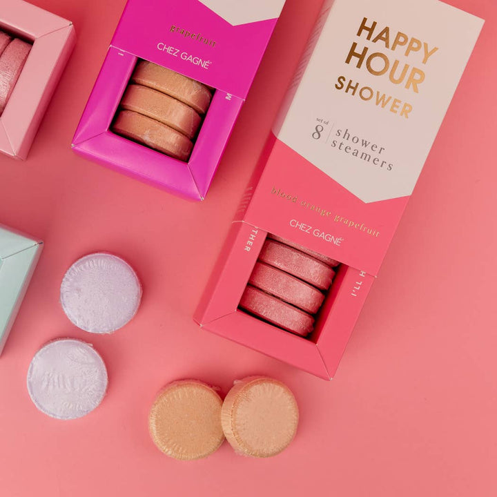 Happy Hour Shower Shower Steamers - Blood Orange Grapefruit - Set of 8 Tabs - Pretty by Her - handmade locally in Cambridge, Ontario