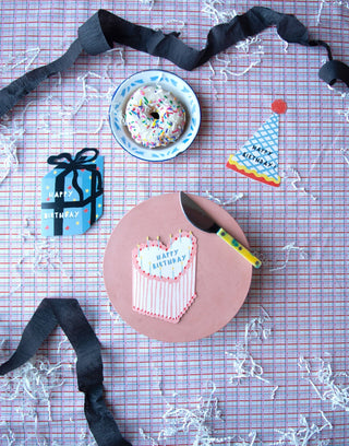 Heart Cake Birthday Collection - Die Cut Card - Pretty by Her- handmade locally in Cambridge, Ontario