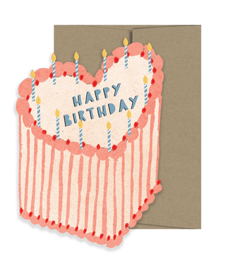 Heart Cake Birthday Collection - Die Cut Card - Pretty by Her- handmade locally in Cambridge, Ontario