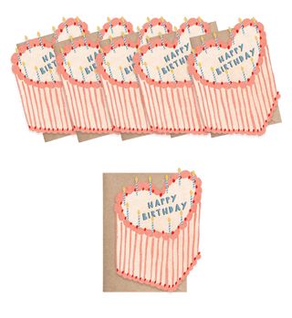Heart Cake Mini Cards - Box of 6 - Pretty by Her- handmade locally in Cambridge, Ontario