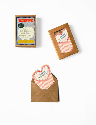 Heart Cake Mini Cards - Box of 6 - Pretty by Her- handmade locally in Cambridge, Ontario
