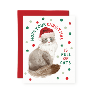 Hope Your Christmas Is Full of Cats Card - Pretty by Her - handmade locally in Cambridge, Ontario