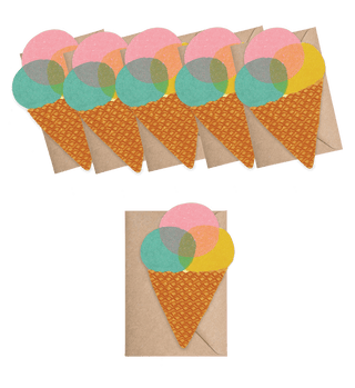 Ice Cream Mini Cards - Box of 6 - Pretty by Her- handmade locally in Cambridge, Ontario