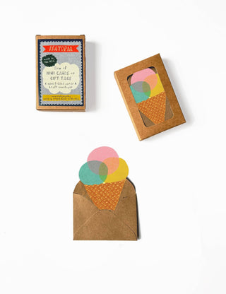 Ice Cream Mini Cards - Box of 6 - Pretty by Her- handmade locally in Cambridge, Ontario