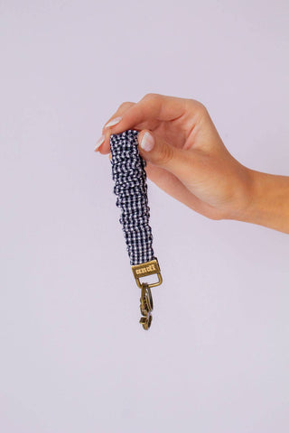 Inky Black Gingham Keychain - Pretty by Her- handmade locally in Cambridge, Ontario