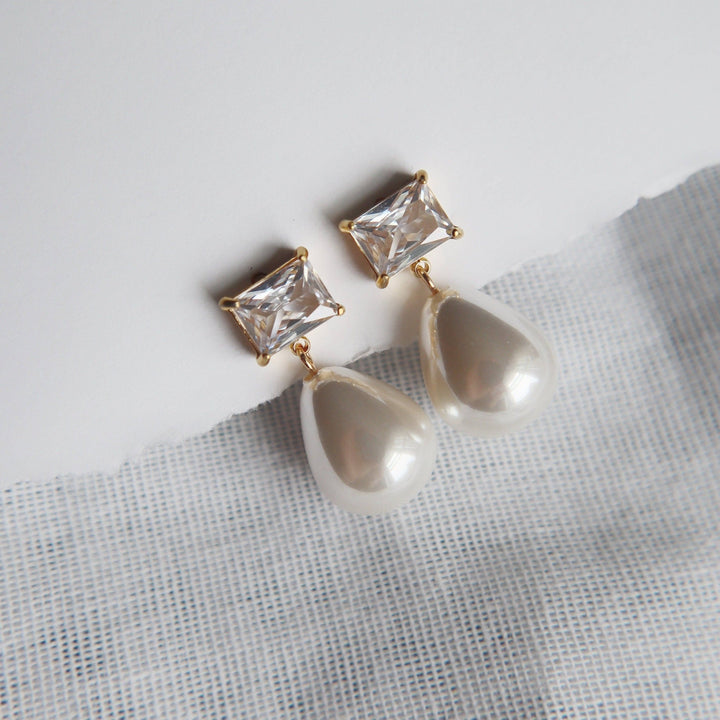 June Earrings | Elegant Pearl Earrings - Pretty by Her - handmade locally in Cambridge, Ontario