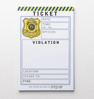 Kids Playtime Pad™ - Police Ticket Violation - Pretty by Her - handmade locally in Cambridge, Ontario