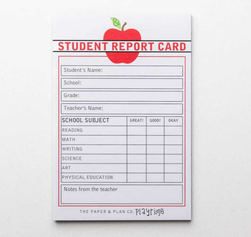 Kids Playtime Pad™ - Student Report Card - Pretty by Her - handmade locally in Cambridge, Ontario