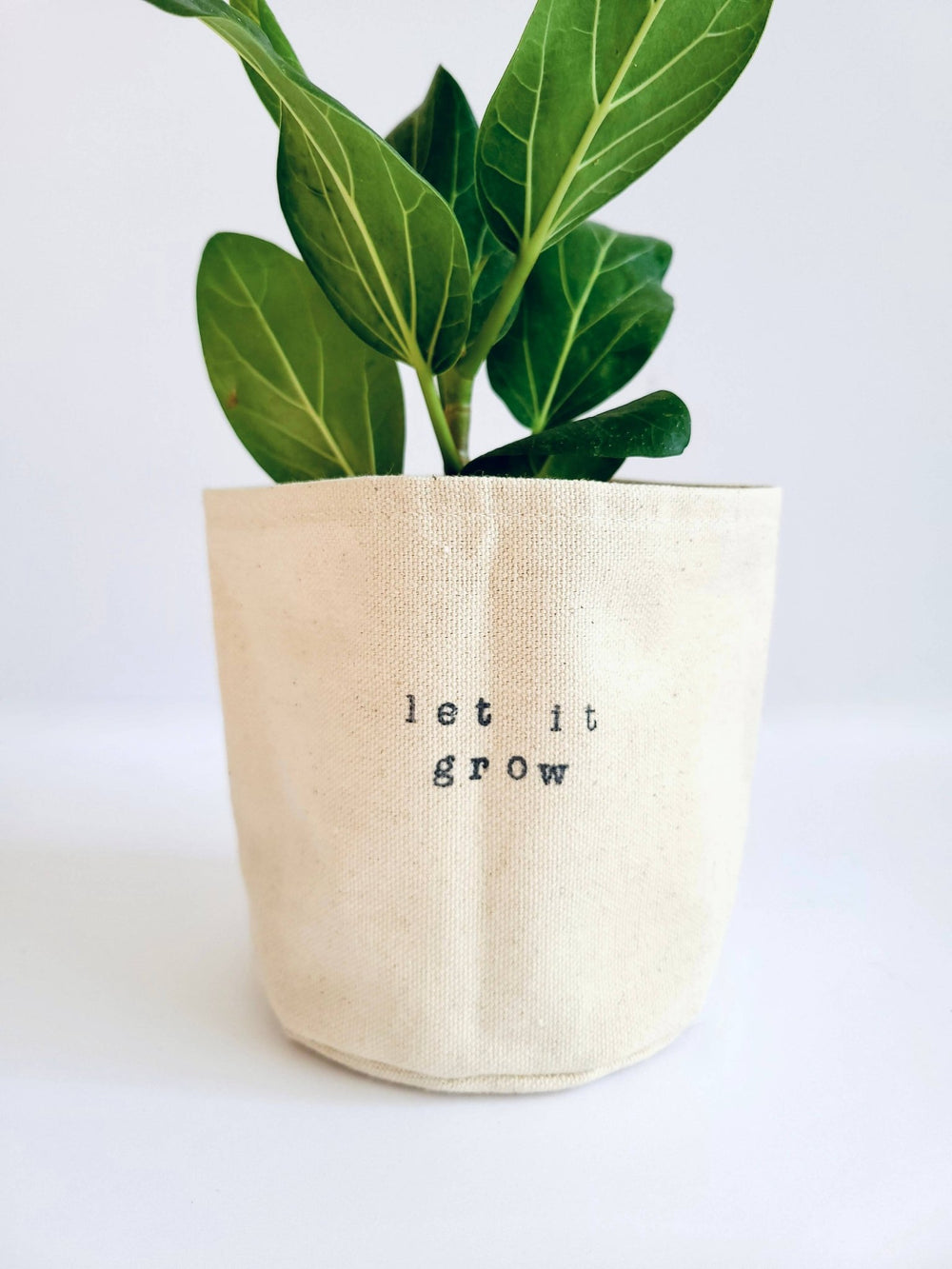 Let it Grow Canvas Plant Pot Cover: 4" / Uncuffed - Pretty by Her - handmade locally in Cambridge, Ontario