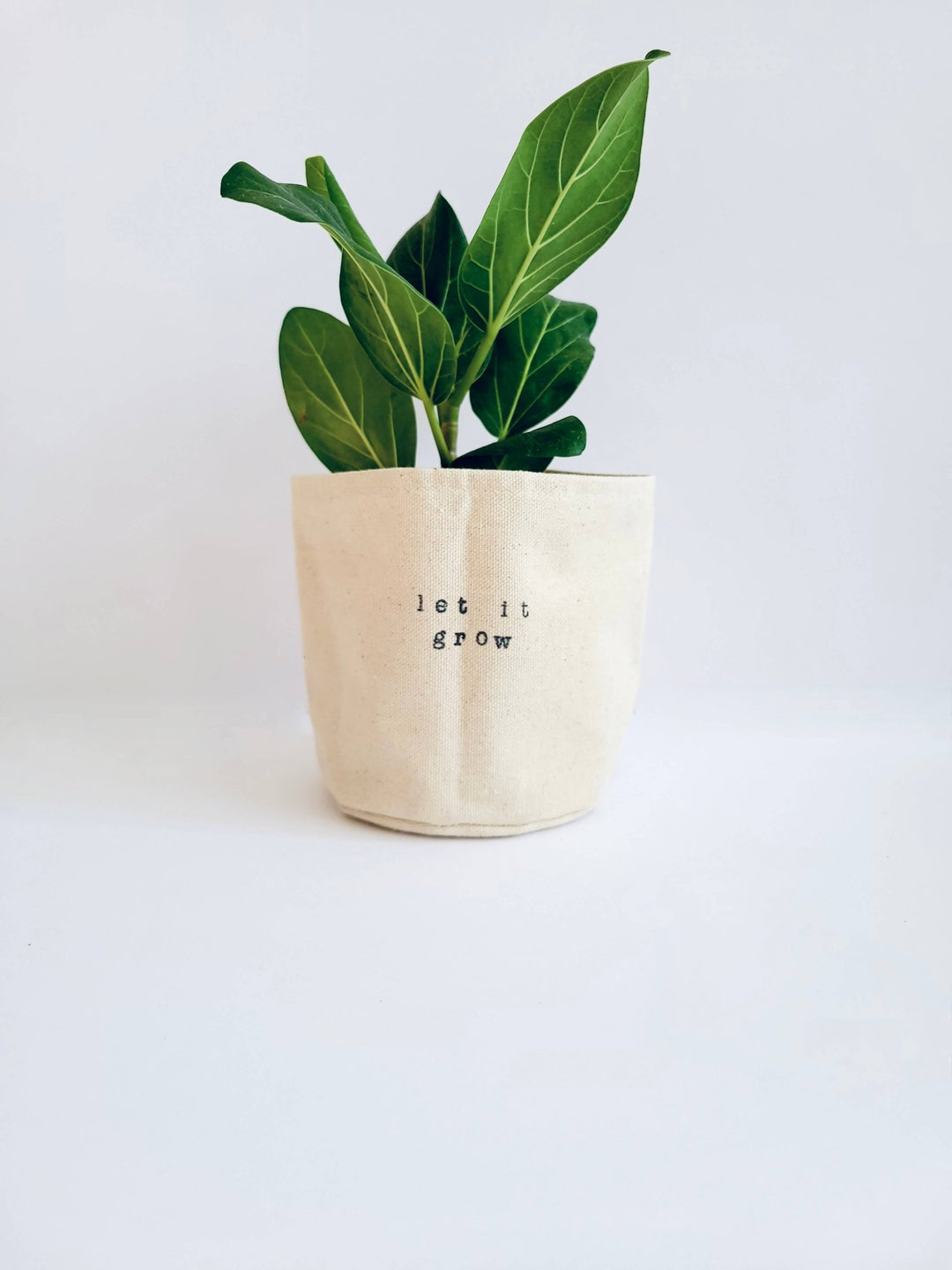Let it Grow Canvas Plant Pot Cover: 4" / Uncuffed - Pretty by Her - handmade locally in Cambridge, Ontario