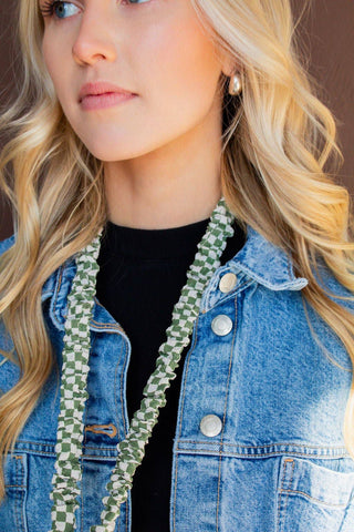 Lindsey Checked Lanyard - Pretty by Her- handmade locally in Cambridge, Ontario