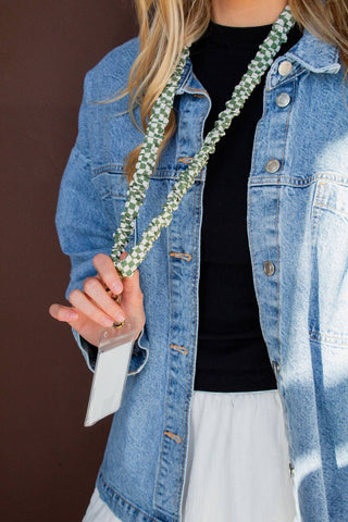 Lindsey Checked Lanyard - Pretty by Her- handmade locally in Cambridge, Ontario