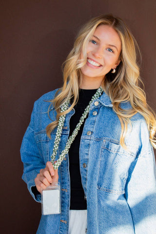 Lindsey Checked Lanyard - Pretty by Her- handmade locally in Cambridge, Ontario