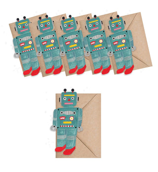 Little Robot Mini Cards - box of 6 - Pretty by Her- handmade locally in Cambridge, Ontario