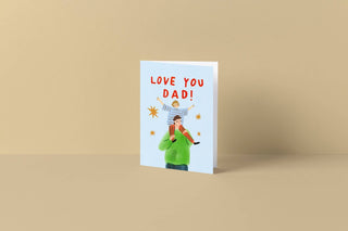 Love You Dad Shoulders Card - Pretty by Her- handmade locally in Cambridge, Ontario