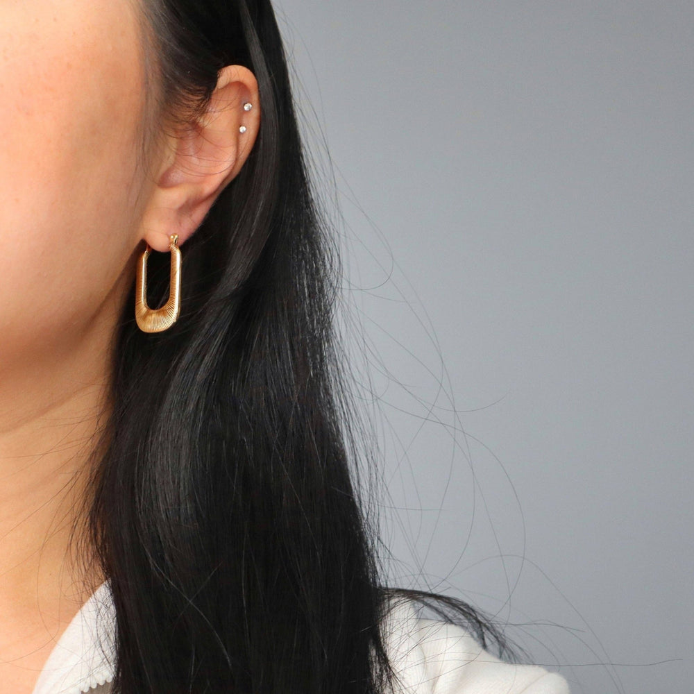 Luna Hoops | Gold Textured Hoops - Pretty by Her - handmade locally in Cambridge, Ontario