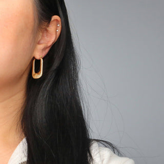 Luna Hoops | Gold Textured Hoops - Pretty by Her - handmade locally in Cambridge, Ontario