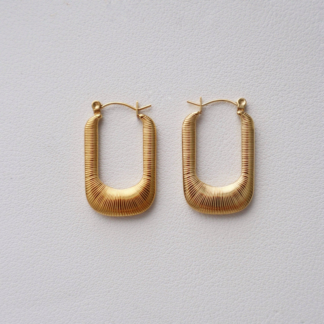 Luna Hoops | Gold Textured Hoops - Pretty by Her - handmade locally in Cambridge, Ontario
