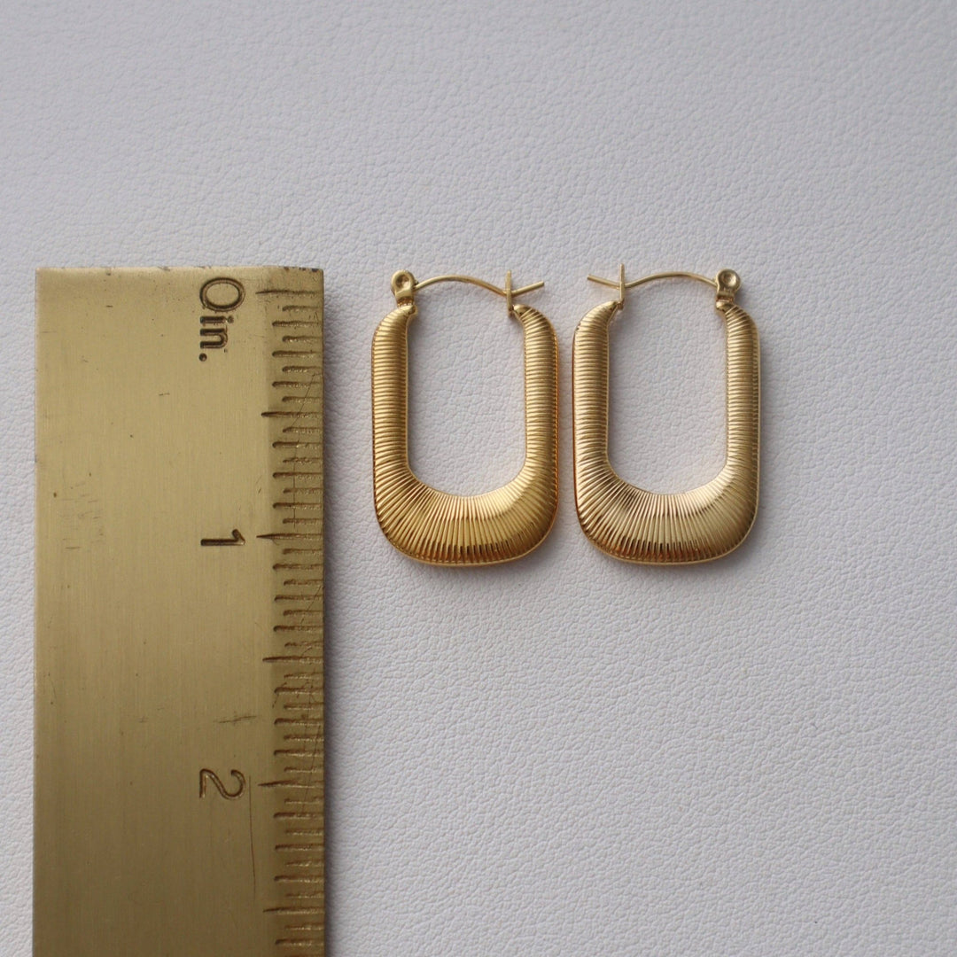 Luna Hoops | Gold Textured Hoops - Pretty by Her - handmade locally in Cambridge, Ontario