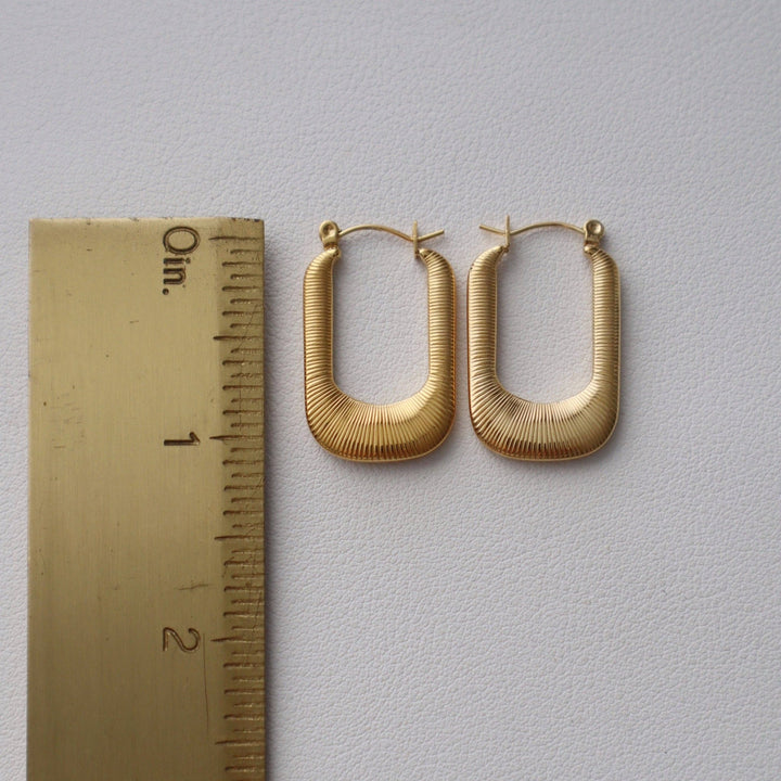Luna Hoops | Gold Textured Hoops - Pretty by Her - handmade locally in Cambridge, Ontario