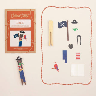 Make Your Own Pirate Peg Doll - Pretty by Her - handmade locally in Cambridge, Ontario