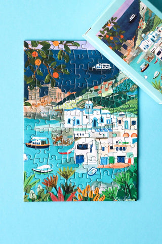 Milos Greece mini puzzle, 99 pieces - Pretty by Her - handmade locally in Cambridge, Ontario