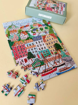 Mini Puzzle Copenhagen, 99 pieces - Pretty by Her - handmade locally in Cambridge, Ontario